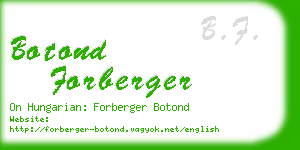 botond forberger business card